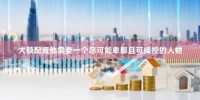 大额配资他需要一个尽可能卑鄙且可操控的人物